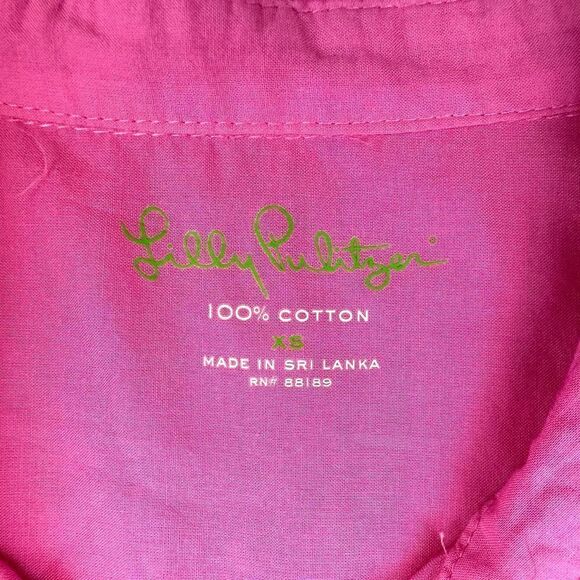 Lilly Pulitzer Pink Lightweight Long Sleeve Button Up Shirt Women’s XS Read - Picture 4 of 12